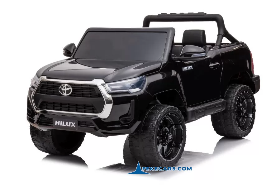 Coche a bateria Toyota Hilux 12v 2.4G Negro Metalizado con Pantalla Tactil MP4