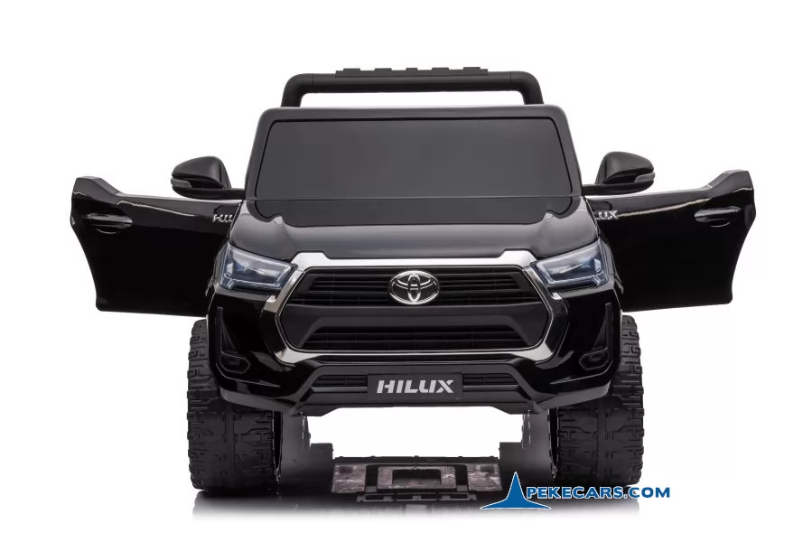 coche electrico para niños Toyota Hilux 12v 2.4G Negro Metalizado con Pantalla Tactil MP4
