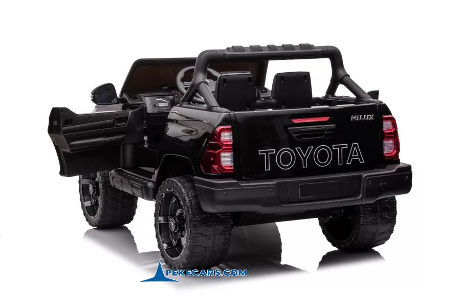 Todoterreno infantil Toyota Hilux 12v 2.4G Negro Metalizado con Pantalla Tactil MP4