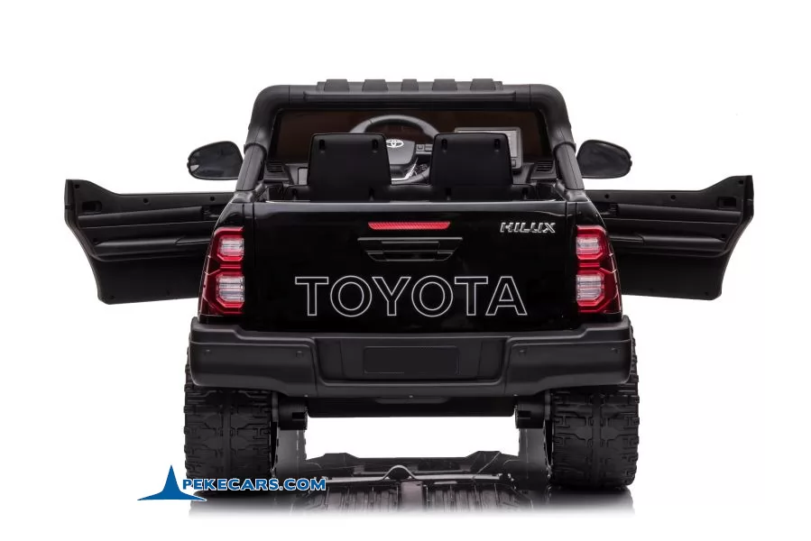 Todoterreno eletrico para niños Toyota Hilux 12v 2.4G Negro Metalizado con Pantalla Tactil MP4