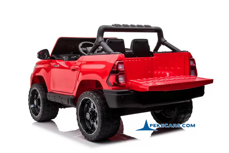 Todoterreno para niños Toyota Hilux 12v 2.4G Rojo Metalizado con Pantalla MP4