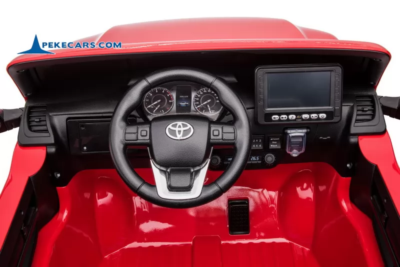 coche Electrico para niños Toyota Hilux 12v 2.4G Rojo Metalizado con Pantalla MP4