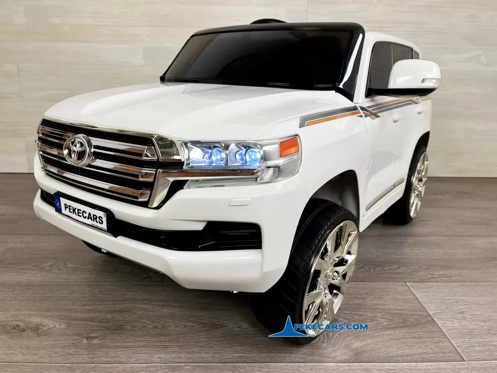 coche electrico niños toyota land cruiser 12v blanco frontal