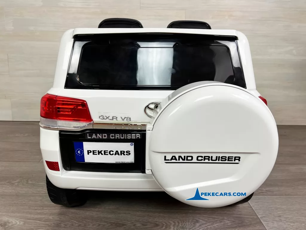toyota land cruiser 12v blanco coche electrico niños vista trasera