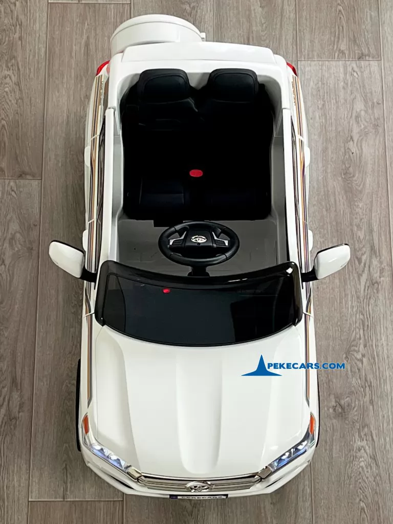 toyota land cruiser 12v blanco coches electricos niños vista arriba