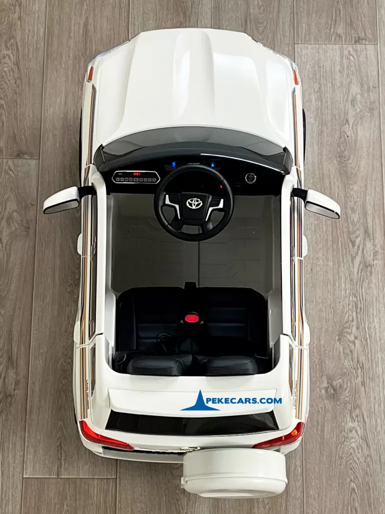toyota land cruiser 12v blanco coches electricos para niños vista arriba detalle