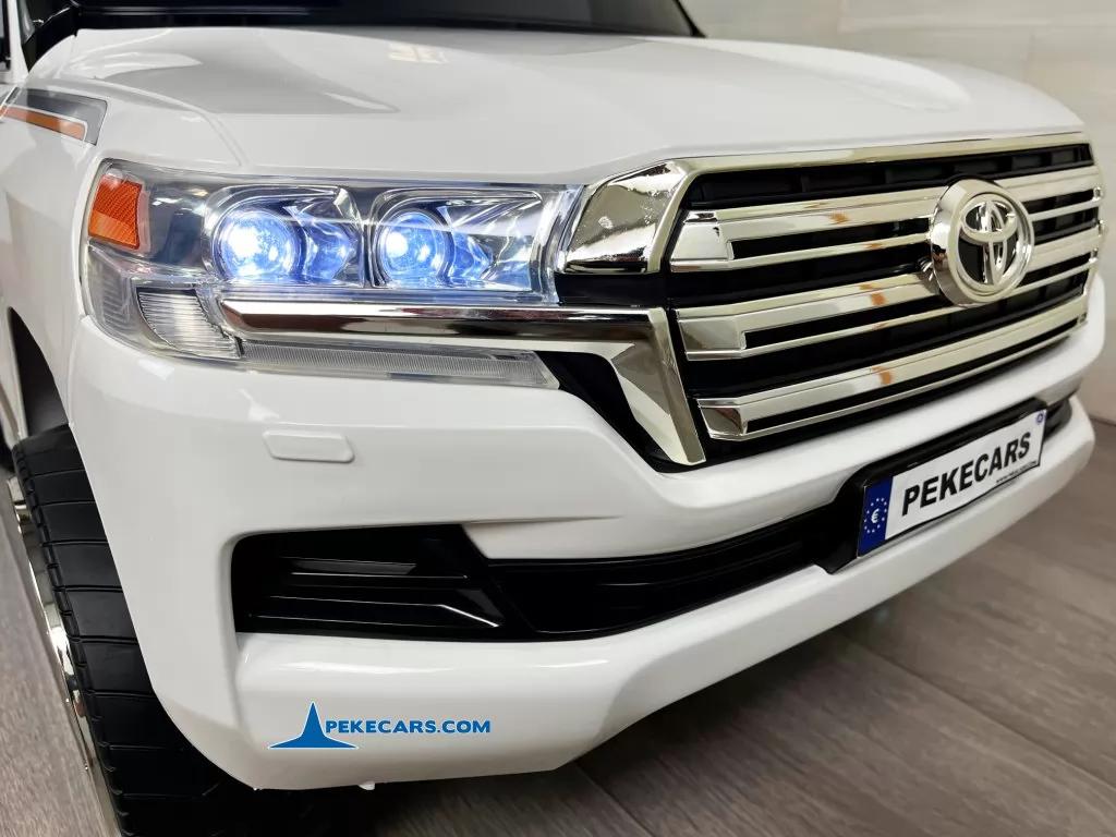coches teledirigidos toyota land cruiser 12v blanco detalle luces