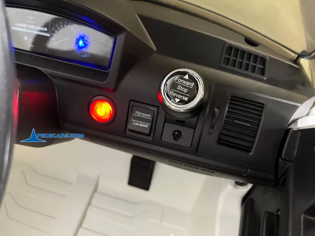 toyota land cruiser 12v blanco coches electricos niños detalle panel