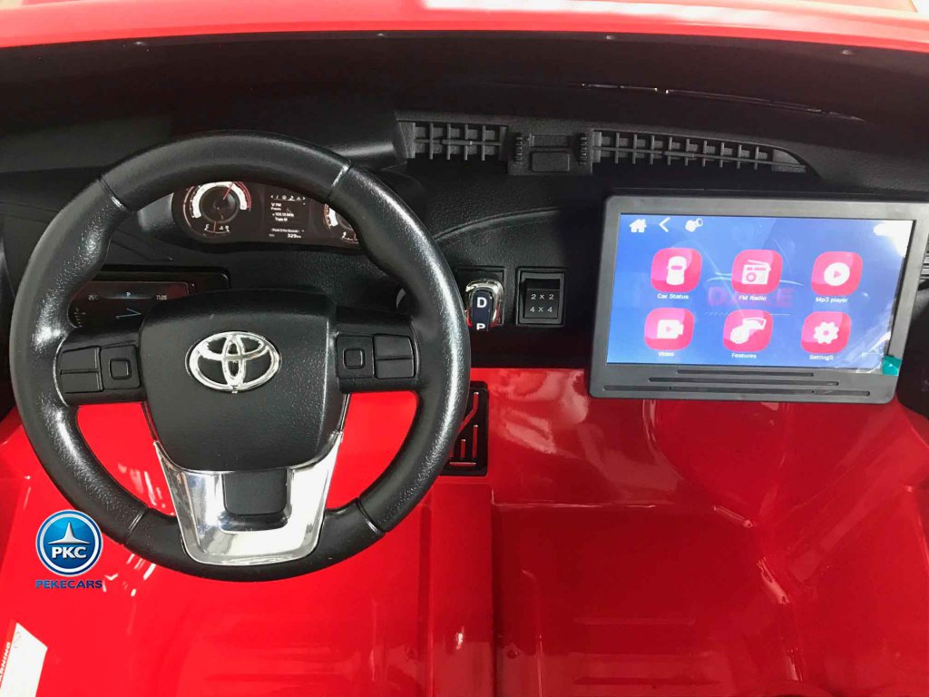 Toyota Hi-lux 12v 2,4Ghz rojo vista volante y marchas