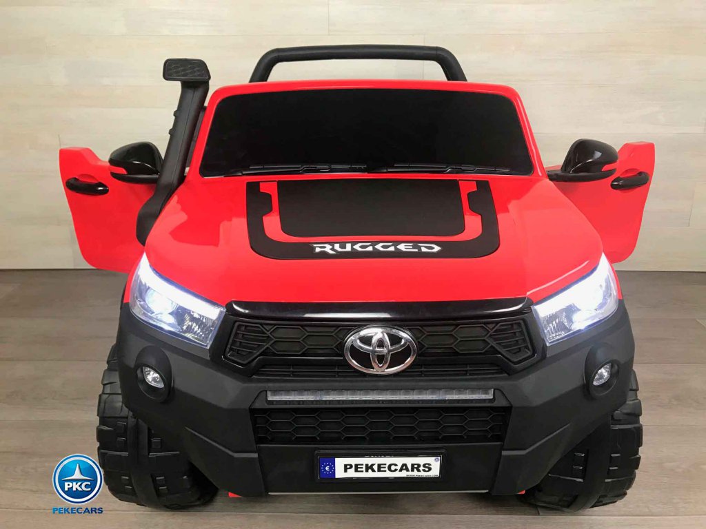 Toyota Hi-lux 12v 2,4Ghz rojo vista delantera puertas abiertas
