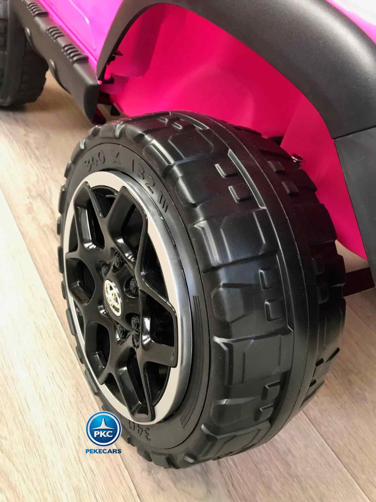 Toyota Hi-lux 12v 2,4Ghz rosa vista rueda delantera