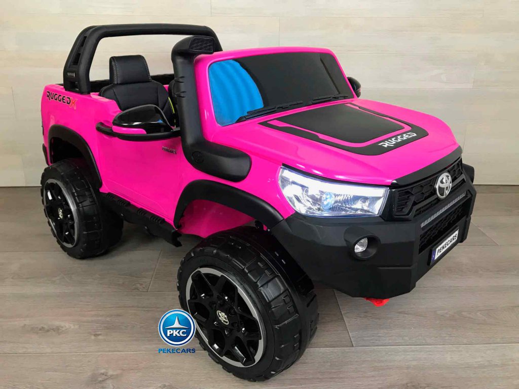 Toyota Hi-lux 12v 2,4Ghz rosa vista de lado