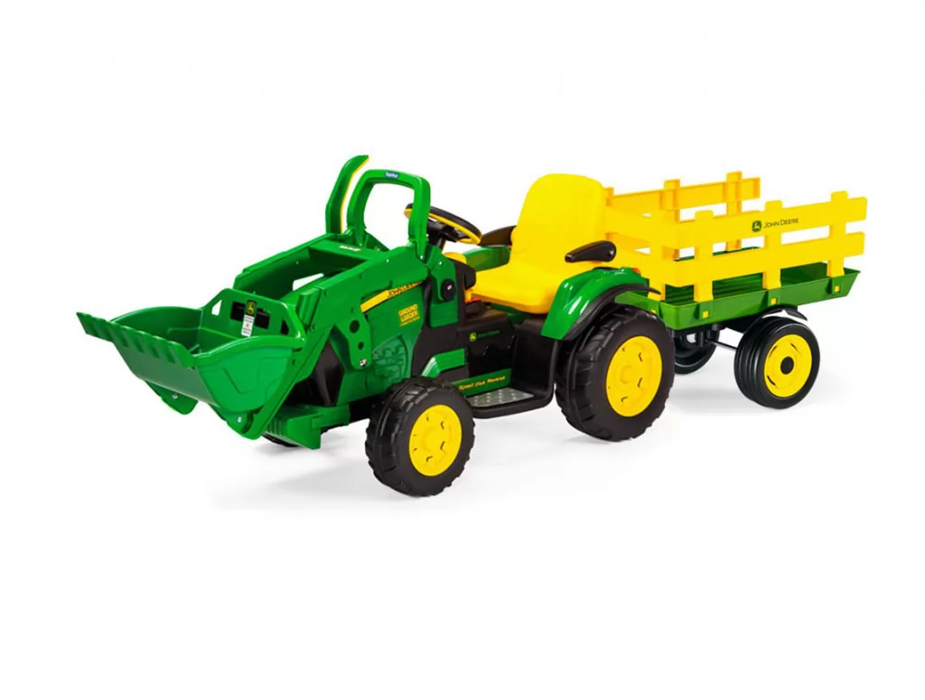Tractor Eléctrico Infantil John Deere Ground Loader vista lateral