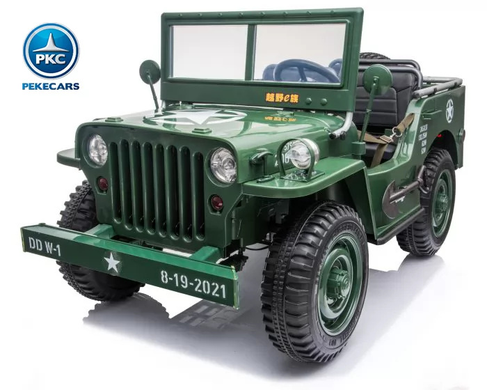 Willys Army jeep 1942 frontal elevado en 3/4 izquierda