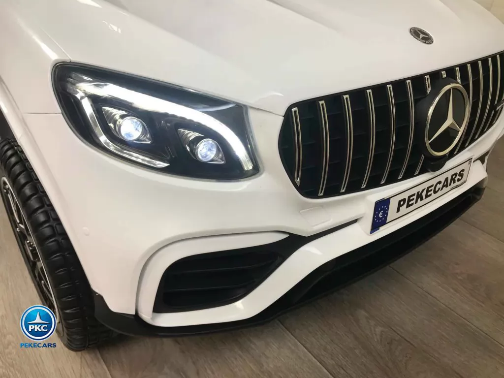 Coche electrico infantil GLC G35 Blanco vista delantera faro