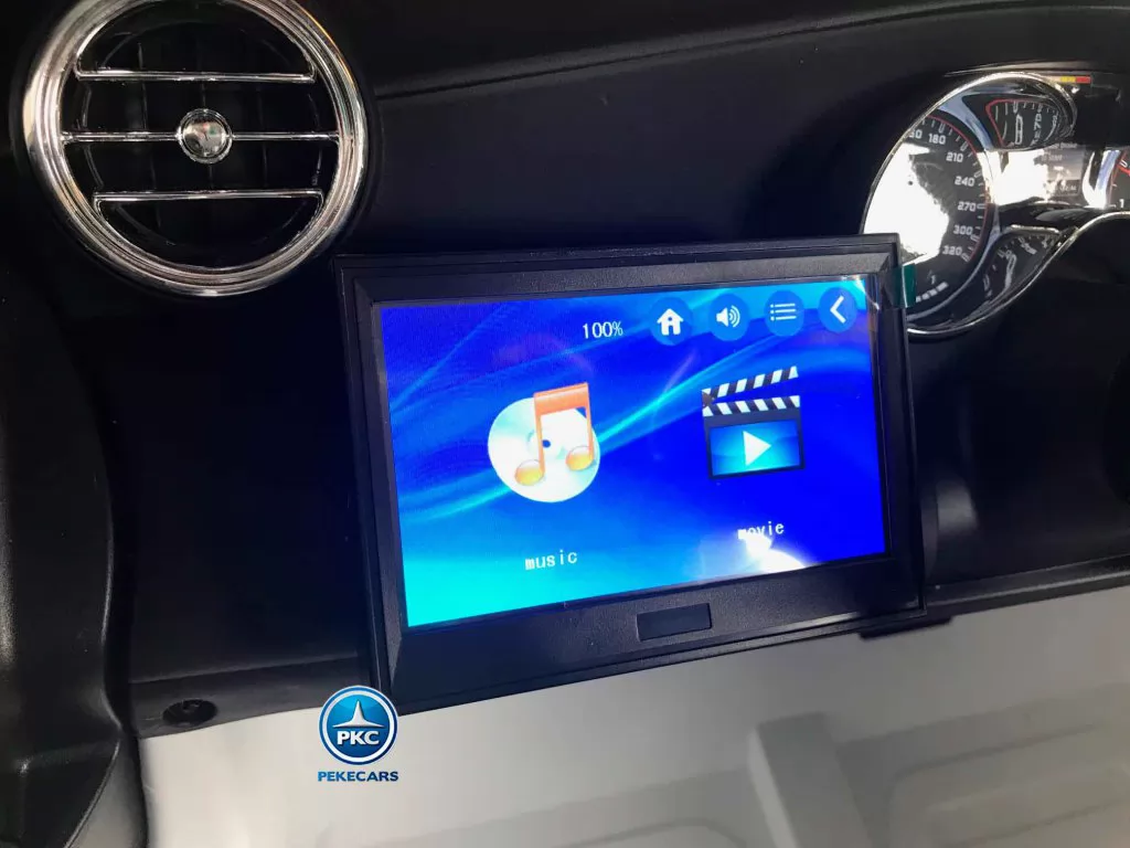 Coche electrico infantil GLC G35 Blanco vista pantalla mp4