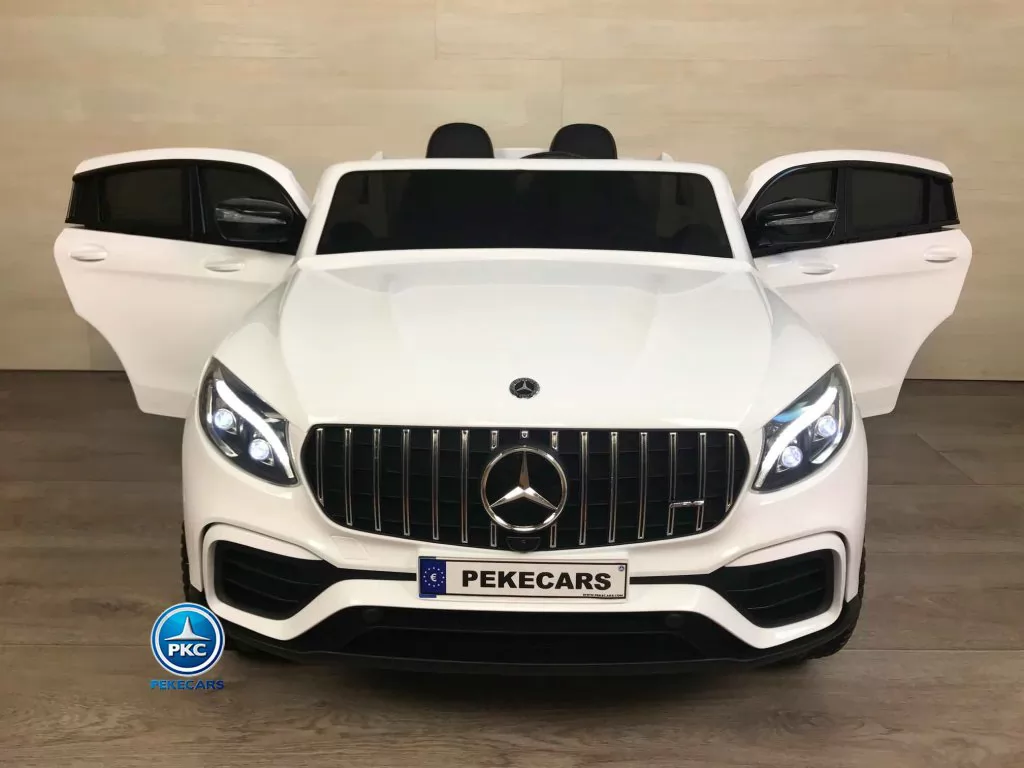 Coche electrico infantil GLC G35 Blanco vista frontal con puertas abiertas