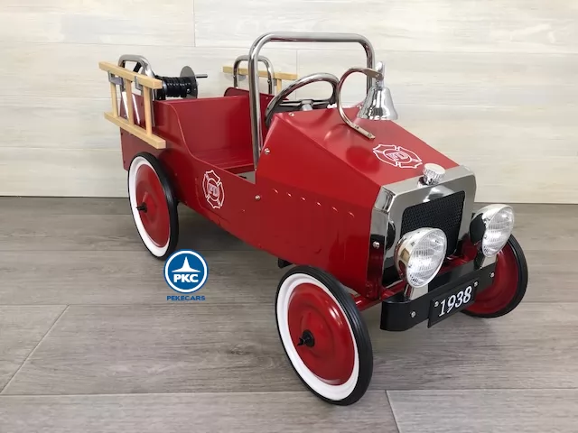 Coche de bomberos de metal rojo para niños