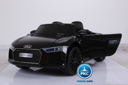 Audi R8 negro 12V metalizado para niños