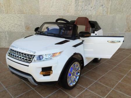 Evoque Style 12V para niños con asiento en piel y ruedas de caucho