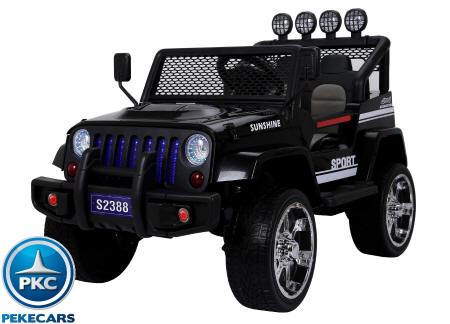 Pekecars Monster Jeep Negro 4x4 12V 2.4G 2 Plazas
