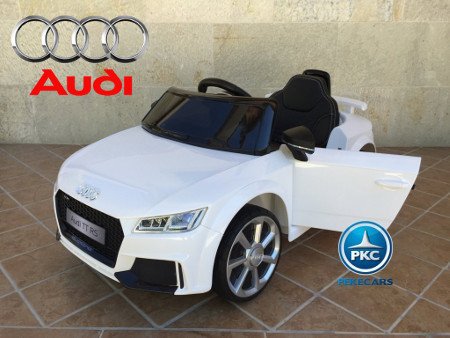 Coche a bateria Audi TT RS Blanco para niños