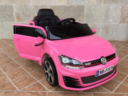 Coche Electrico Infantil Golf GTI rosa 12V con ruedas de caucho