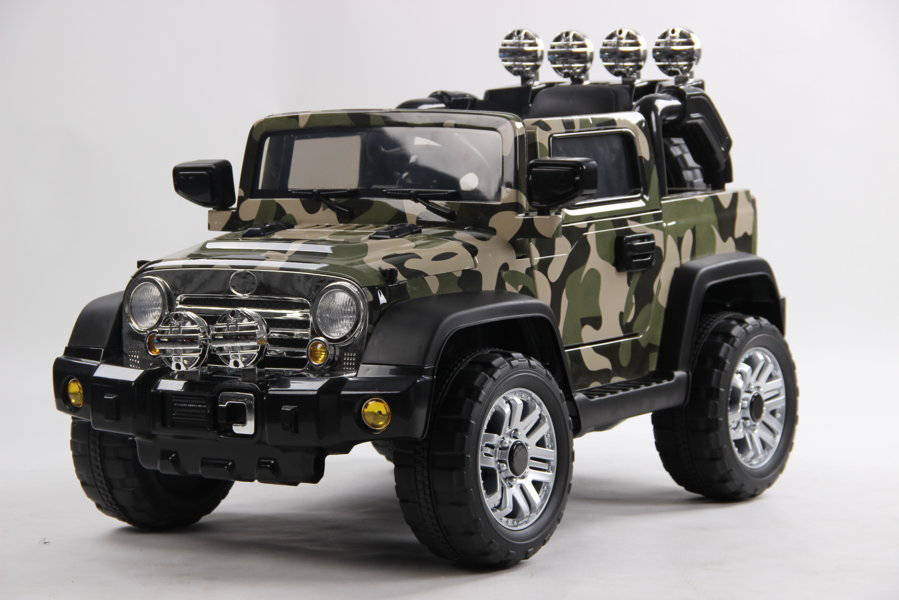 Jeep Wrangler 12V Verde Camuflaje Pekecars
