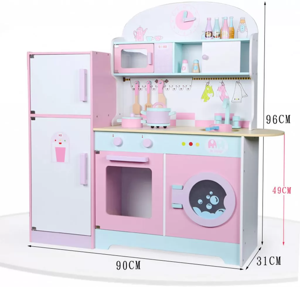 Cocina de madera rosa