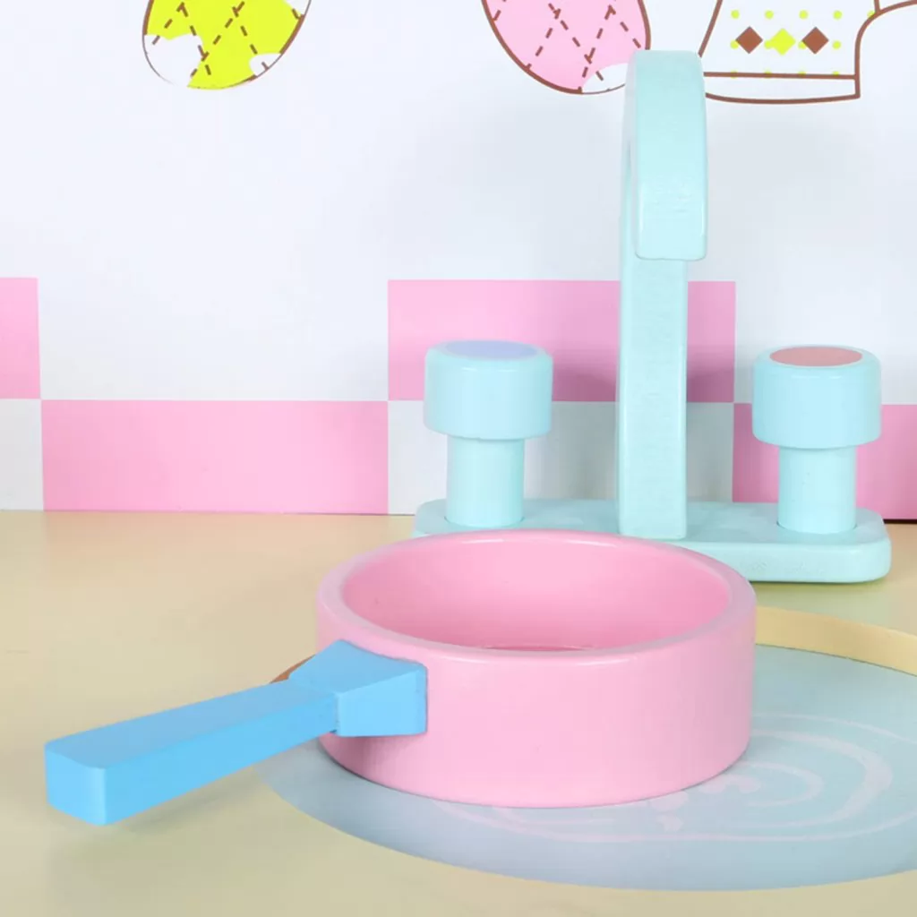 Cocina de madera rosa