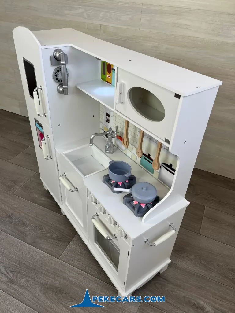 cocina de juguete de madera accesorios luz blanca