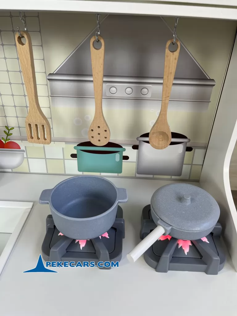 cocina de juguetes grandes accesorios luz blanca