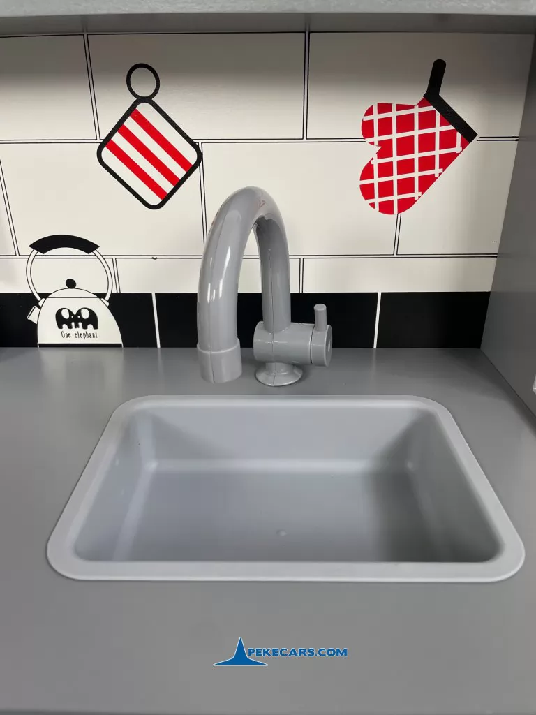 cocina de juguete completa gris blanca