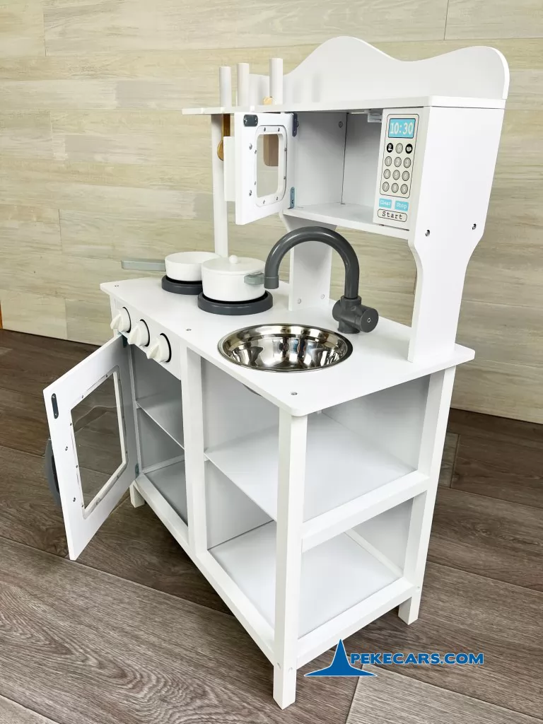 Cocina juguete de madera con accesorios, utensilios de cocina - HAZTE  PEQUEÑO