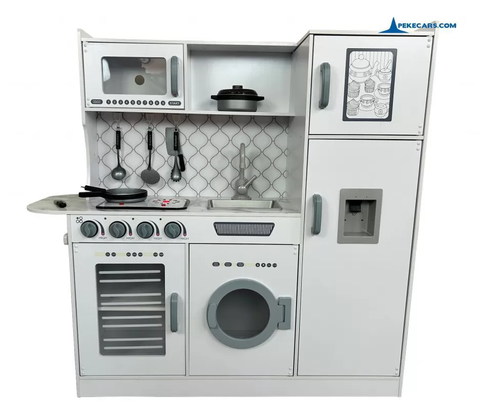 Cocina Infantil de Madera Blanca con luz