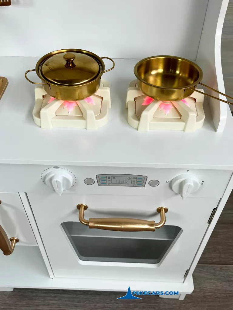 cocina de juguetes grandes retro blanca detalles accesorios