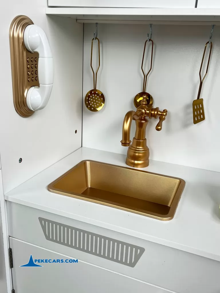 cocina de juguete niñas retro blanca detalle fregadero