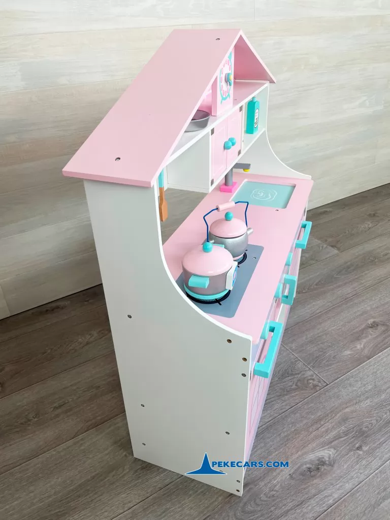 cocina de juguete para niñas rosa pastel accesorio vista letaral