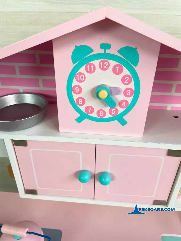 cocina de juguetes grandes rosa pastel accesorio detalle banco