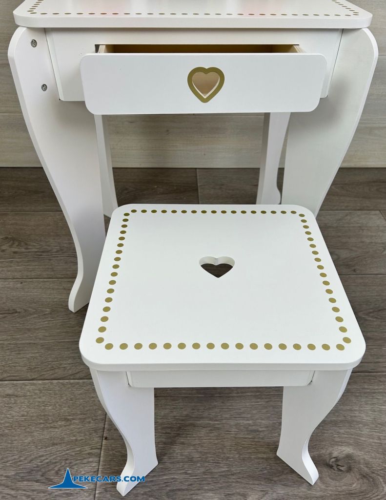 cocina de juguete mesa tocador infantil blanca