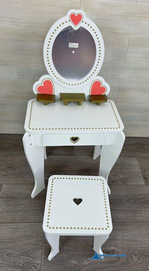 Mesa Tocador Infantil de Color Blanco con 5 Accesorios