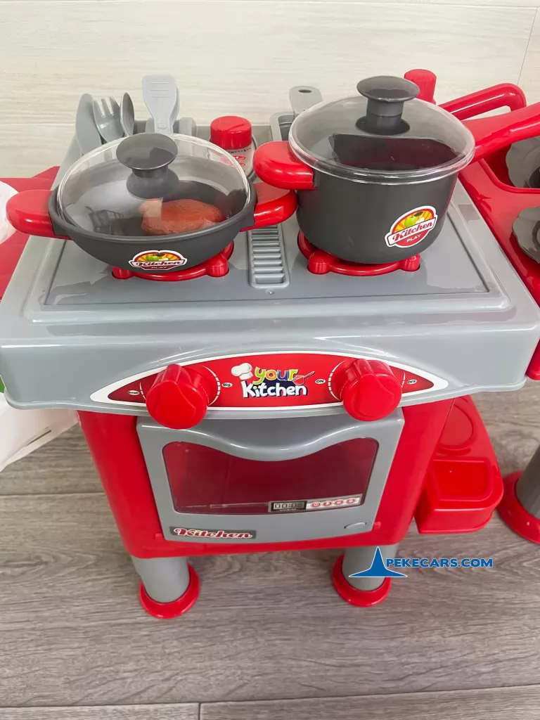cocina de juguete con comida set plastico detalle arriba