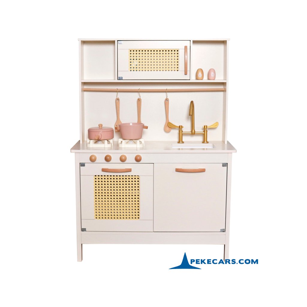 FANTASK Cocina De Barro De Madera Para Exteriores – Con Accesorios, Horno, Grifo Y Fregadero Realistas
