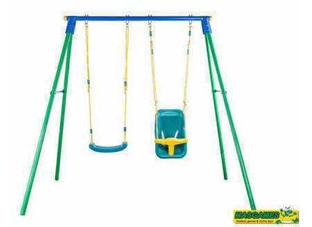 COLUMPIO DOBLE METAL MASGAMES CON ASIENTO BEBE 2
