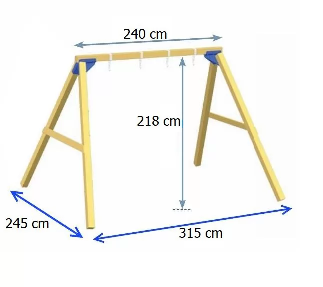 Columpio Kata Doble con asiento bebe - Medidas