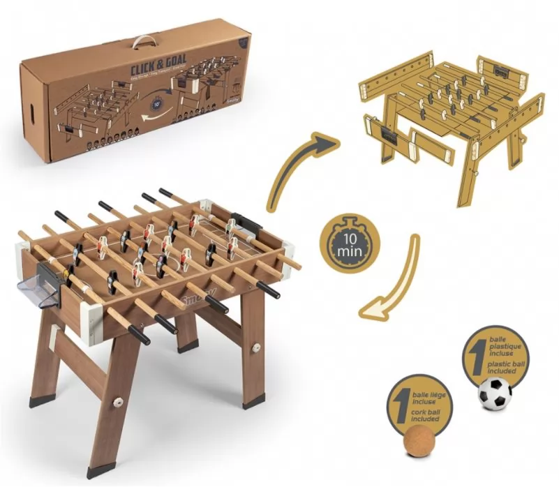 Futbolín Click and Goal Smoby - montaje y accesorios