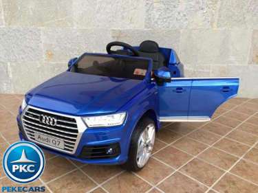 Audi q7 infantil 1 plaza 12V azul metalizado Pekecars