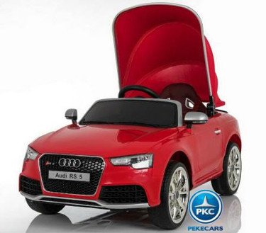 Audi rs5 rojo con capota y sistema balancin Pekecars