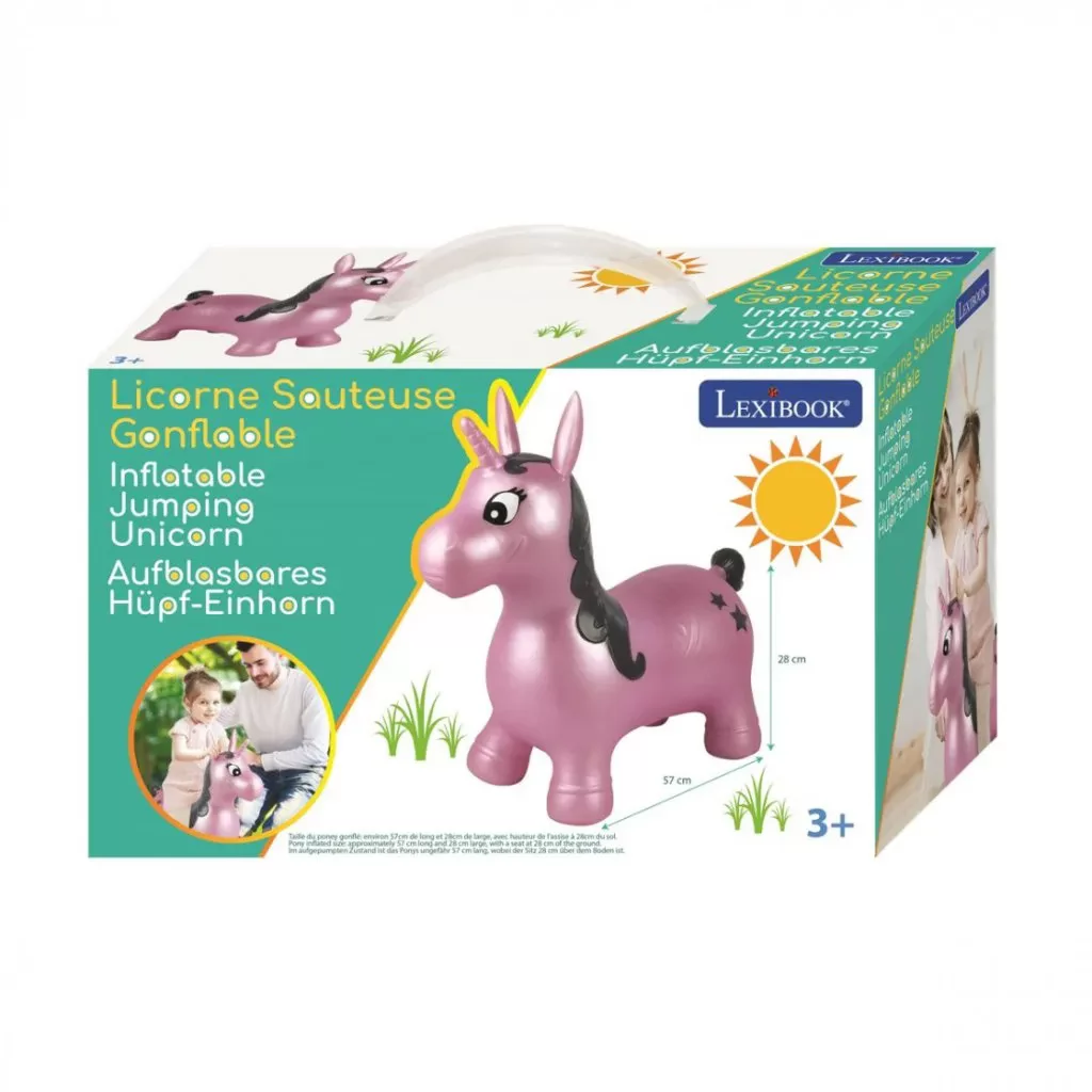 Unicornio saltarin hinchable - caja