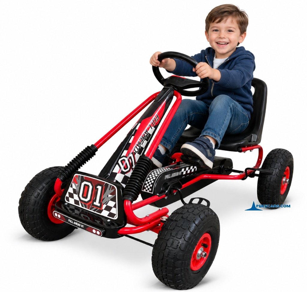 Kart de pedales A15 Rojo y Negro vista principal